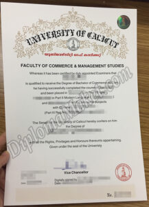 Guaranteed No Stress University of Calicut fake diploma template
